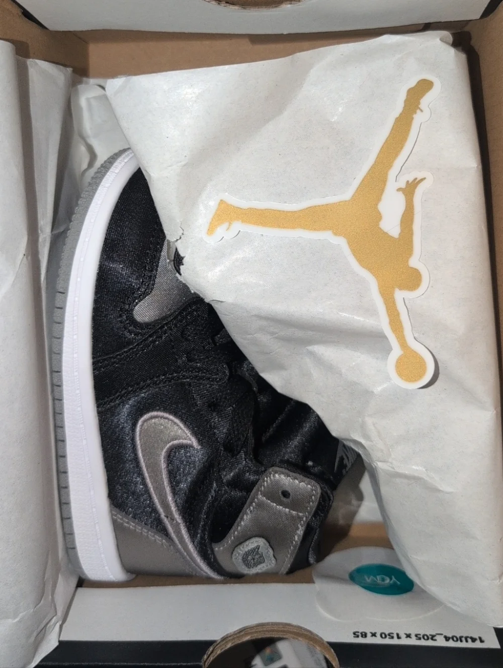 Air Jordan 1 Retro High OG TD 5C Satin Black/Grey FD5305-010 Kids Size 7c NIB
